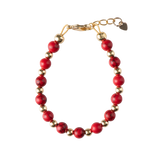 Picky BRGB Red Dye With Gold Beads Bracelet