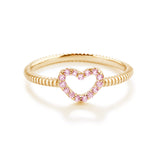 CM 14K Gold Plated Ring Open Heart Pink (Size 1)