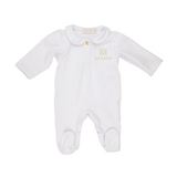 Escada 74217 White/Gold Embroidered Footie
