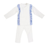 Chant De Joie White 2Pc W Floral Trim Boys