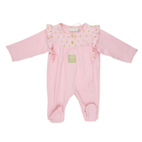 Escada 74216 Pink Print Yoke & Ruffle Footie