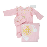 Escada 74216 Pink Print Yoke & Ruffle Footie