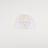 Escada 74216 White Print & Embroidered Logo Hat