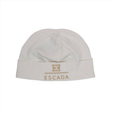 Escada 804 Ivory and Gold Print Beanie