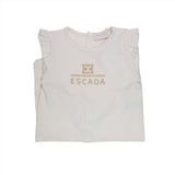 Escada 804 Ivory and Gold Print Footie