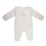 Escada 804 Ivory and Gold Print Footie