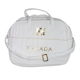 Escada 804 Ivory and Gold Print Diaper Bag