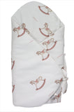 Petite Laure Pink Rocking Horse Baby Wrap