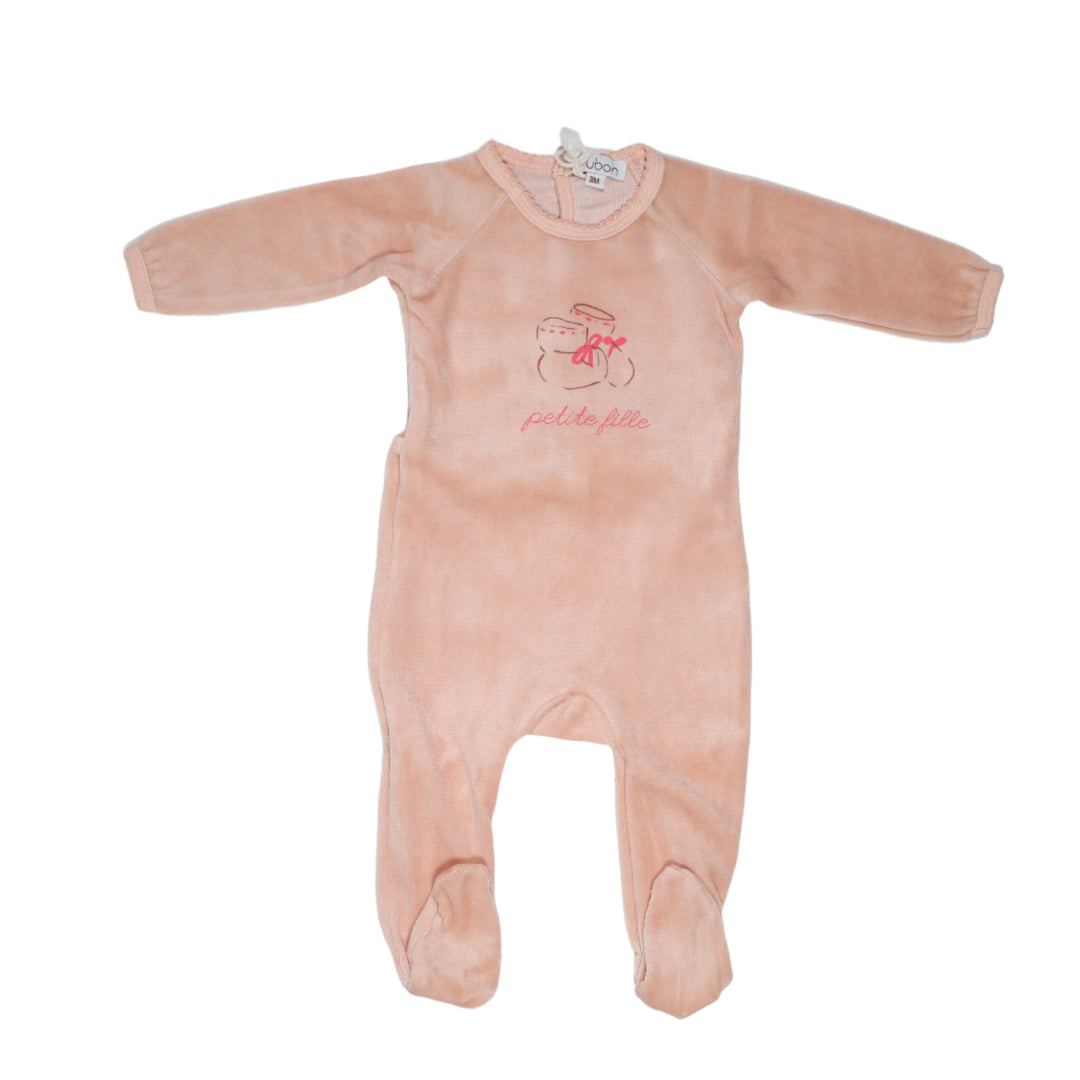 Oubon Shoes Velour Footie - Pink