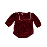 Latte Lace Top Trim Red Velour Bubble