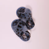 Little Bundles Leopard Blue Baby Slippers