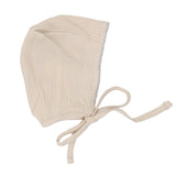 Pudu Ribbed Bonnet Ivory/Blue