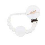 Doodle 0117 White Hammered Gold Paci Clip