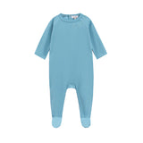Oubon ss044 Logo Neck Embroidered Blue Footie