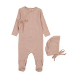 Mema Knits M03 Pointelle Heart Pale Pink
