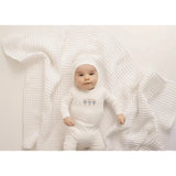 Mini Label Dancing Bunnies Footie & Hat White/Boys