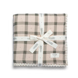 Milk Denmark Lace Edge Blanket Grid