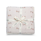 Milk Denmark Lace Edge Blanket Blossom Oat