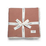 Milk Denmark Lace Edge Blanket Terracotta