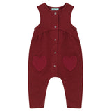 Mini P P4636 BG Textured Pocket Romper Berry