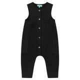 Mini P P4636 BG Textured Pocket Romper Black