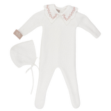 Carmina DK-56 White/Anemone Footie & Bonnet