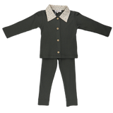 Koalav Long Sleeve Button 2Pc Set Forest Green