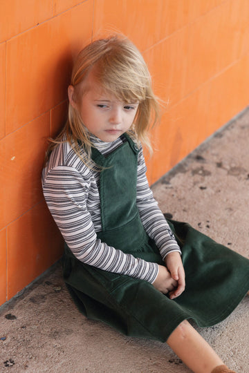 Retro Kid Hazel Cords Boys Pocket Shirt - Green