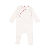 Mini Label Classic Ric Rac Footie Red on White