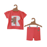 RetroKid Baby Girl Set with Flower Logo Detail Coral
