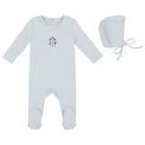 Mini Label Mini Merry Footie & Hat Light Blue