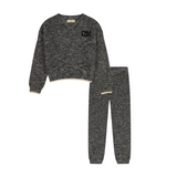 RetroKid Silas Knit Vneck & Pents Baby Set Black/Cream