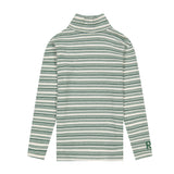 RetroKid SWT Green Stripe Waffle Turtleneck