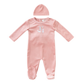 Kipp 3048 Mauve Stuffed Friends Romper & Hat Set