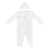 Kipp 3048 White/Pink Stuffed Friends Romper & Hat Set