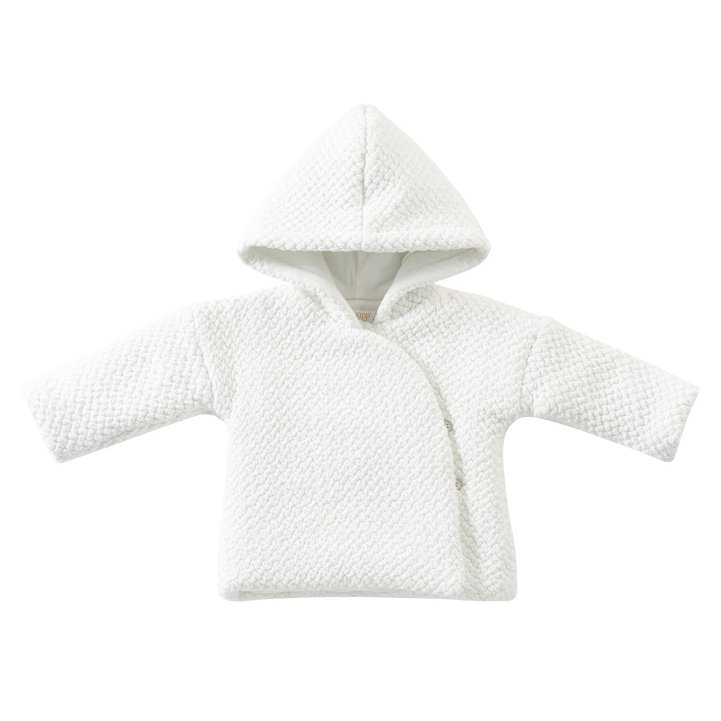 Kipp 3057 White Textured Knit Jacket Hat Set