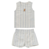 Kipp 3121 Stripe Teddy Linen 2Pc blue