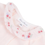 Tartine et Chocolat Rose Pale Velour Embroidered Footie