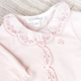 Tartine et Chocolat Rose Pale Embroidered Footie