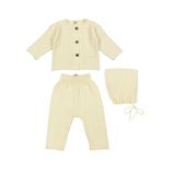 Bayiri Milk Knitted 2Pc & Bonnet Set