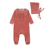 Bee & Dee HVWDR Dark Rose Window Footie & Hat