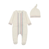 Bee & Dee HCSIB Ivory Boy Color Stitch Footie & Hat