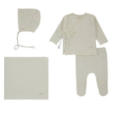 Bamboo Ivory Tassel Side Wrap Knit 2Pc