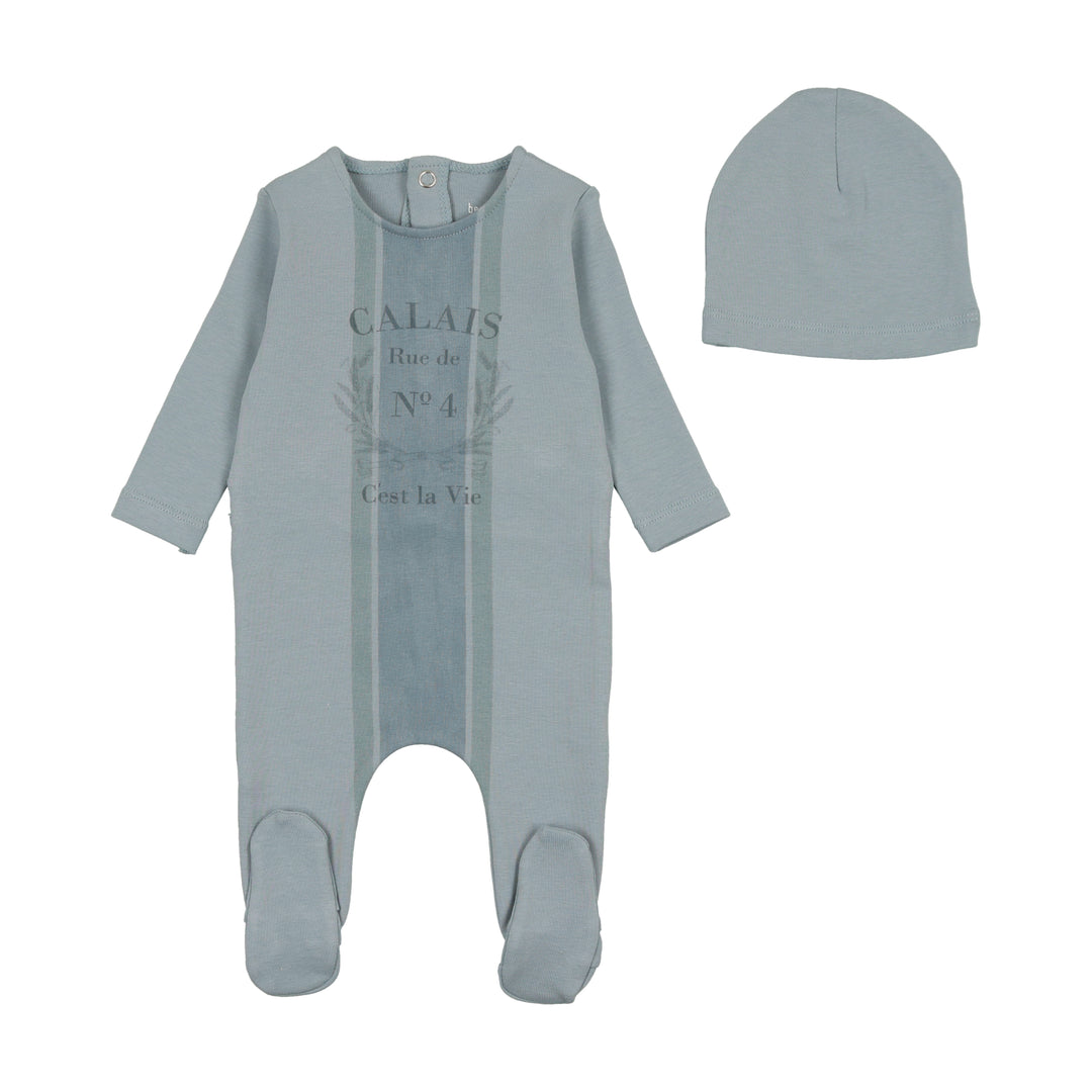 Bee And Dee Vintage Image Footie & Beanie - Feather
