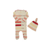 Bee & Dee Stripe Footie & Beanie Girls