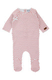 Cream Bebe Beagle Print Cherry Footie/Hat