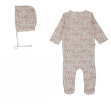 Bamboo Milk Blush Flatory Print Footie