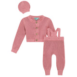 Mini P SS24 Pointelle Cardigan & Overall Pink