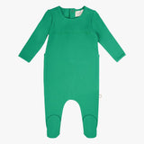Citrine SS24 Contrast Binding Footie Green