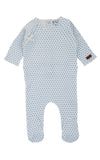 Cream Bebe Beagle Print White/Blue Footie/Hat